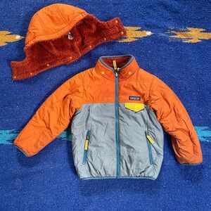 PATAGONIA Reversible Orange & Blue Jacket w/ Detachable Hood - 5T